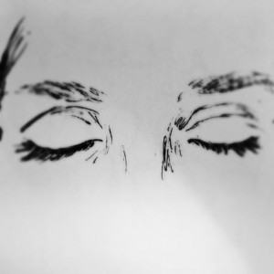 Eyes Closed, ink doodle