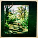 Railroad Bed path, 2×3 pastel on carda