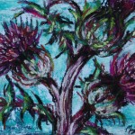 Thistle, 5×7 pastel on card