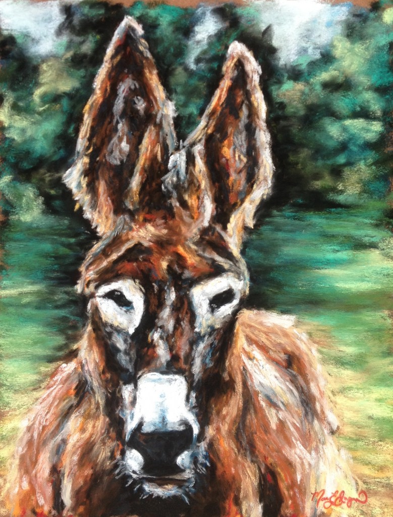 "Donkey Hotey," 11x14 soft pastel on card