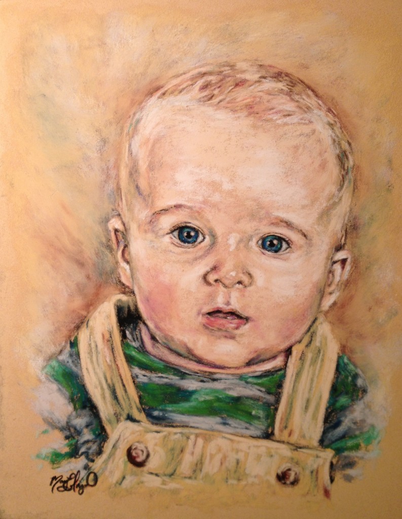 Baby Boy, 11x14 pastel on card
