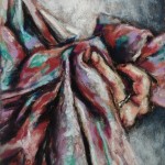The Scarf, 3×4 pastel on card