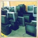 Piles of TVs, original photography