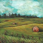 Hay Bales, 11×14 pastel in frame