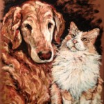 Furry Friends, 11×14 pastel commission
