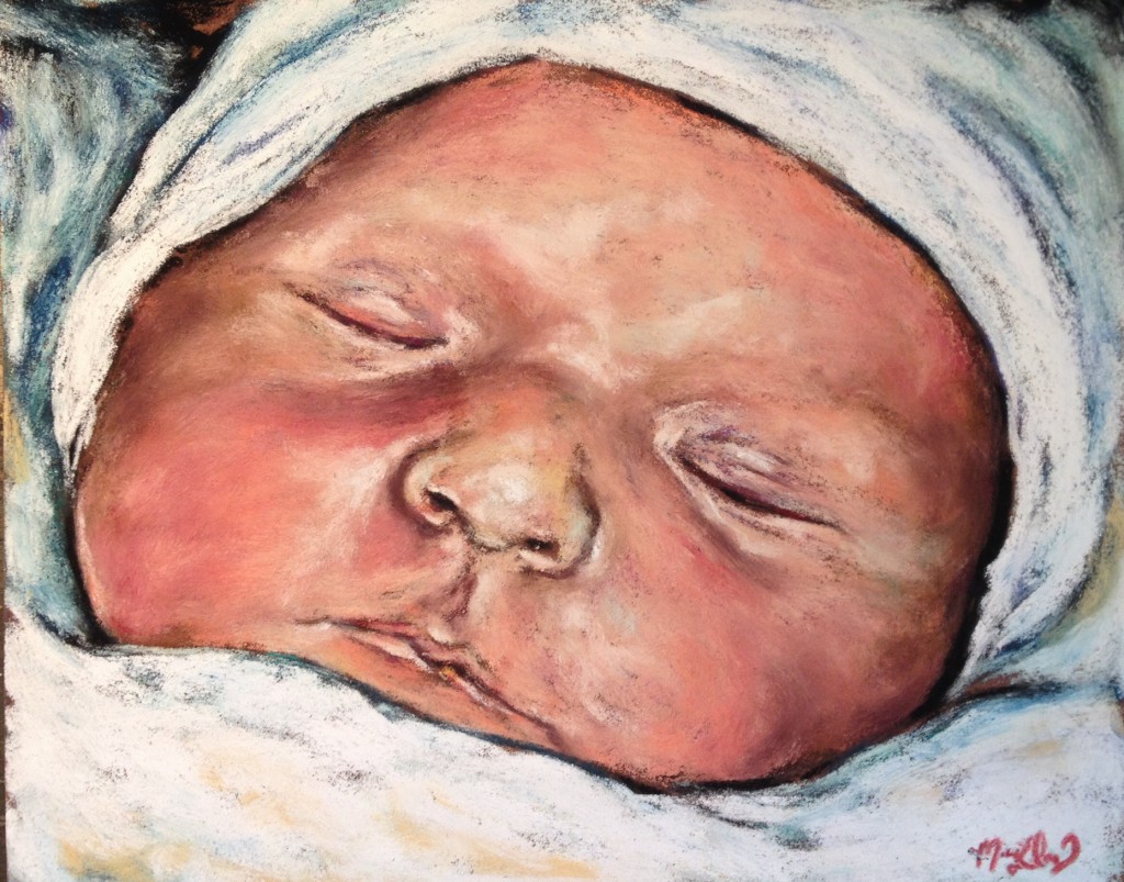 Baby Brother, 8x10 pastel