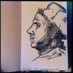 Martin Luther, ink sketch