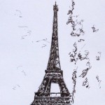 Eiffel Tower, ink doodle