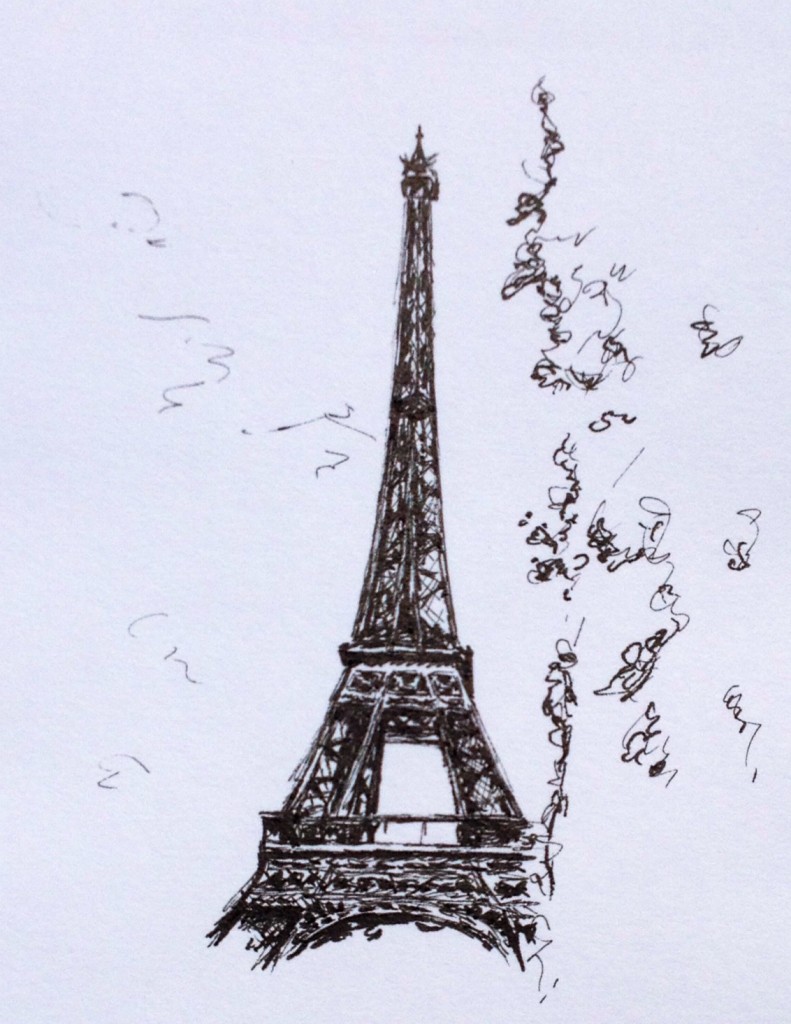 Eiffel Tower, ink doodle