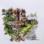 St. Mary’s Church in Lutterworth, England, marker & ink doodle