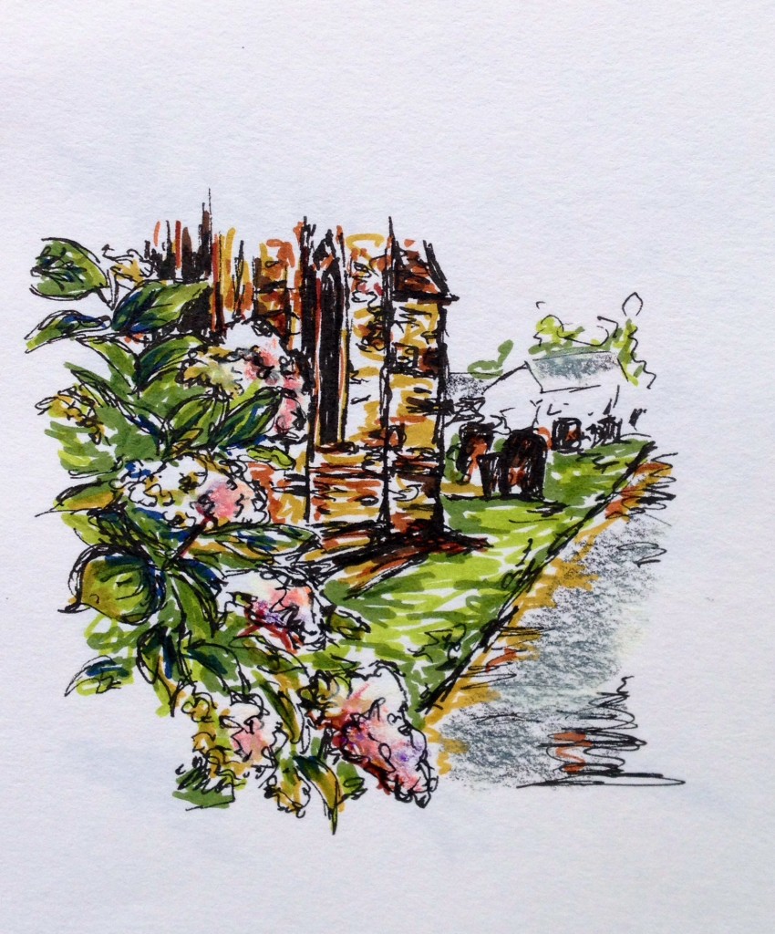 St. Mary's Church in Lutterworth, England, marker & ink doodle