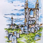 St. Andrews Cathedral, Scotland: marker, colored pencil & ink doodle