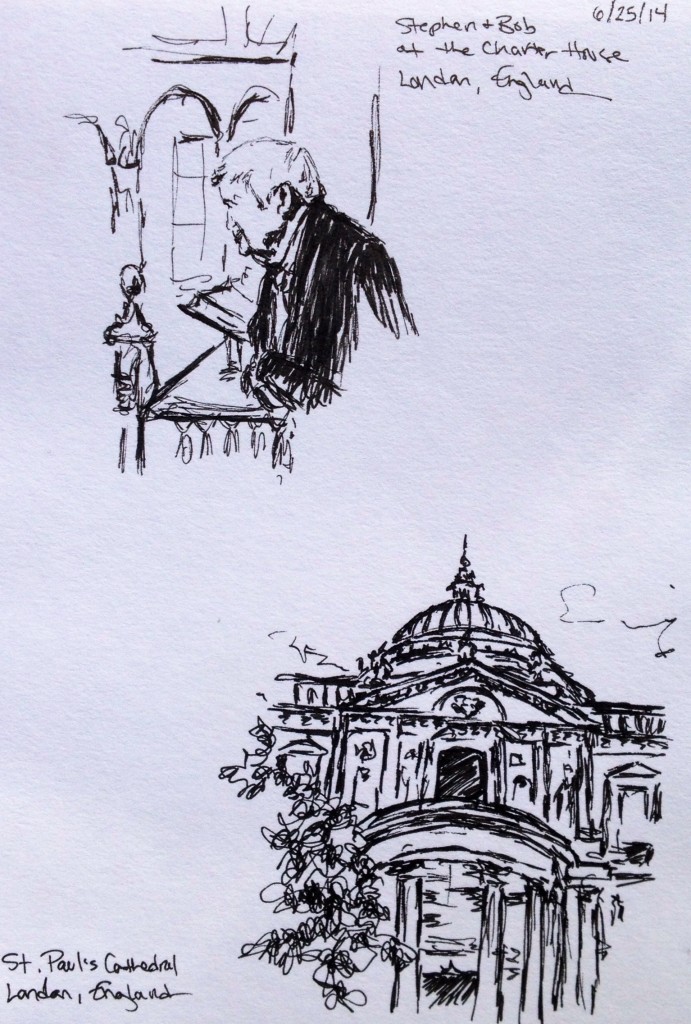 Charterhouse & St. Paul's, London, ink doodles