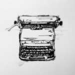 Typewriter, ink doodle