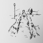 Splashing Sidewalk, ink doodle