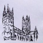 Canterbury Cathedral, ink doodle