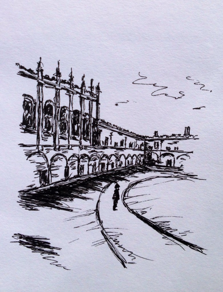 Christ Church, Oxford, ink doodle