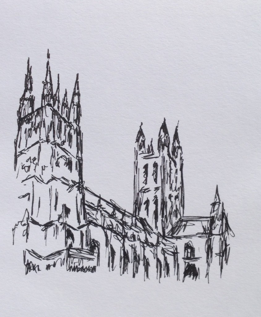 Canterbury Cathedral, ink doodle
