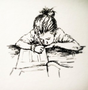 Homework, ink doodle