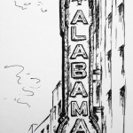 Alabama Theatre, 5×7 ink doodle $35