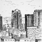 Birmingham, 8×8 ink doodle $45