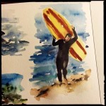 Stephen the Surfer, watercolor