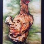 Tall Chicken, 14×24 pastel