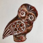 Athenian Owl, pastel