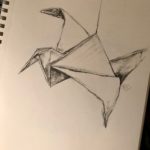 Paper Crane, graphite